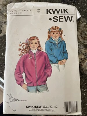 VTG 80’s KWIK SEW Girls Sz 8-14 Jacket Pattern 1647 Heavy Weight Stretch Knits  - Image 1 of 4
