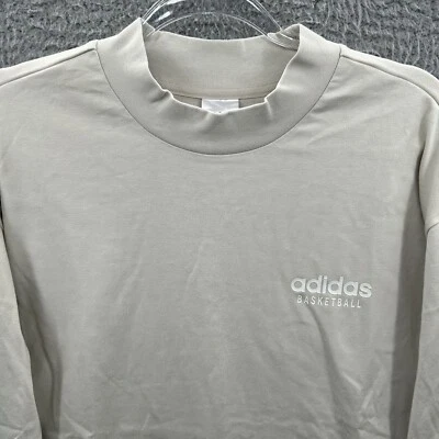 Camiseta Adidas Mujer Mediana Baloncesto Manga Larga Cuello Simulado Beige Camiseta Damas Top Foto 1 de 4