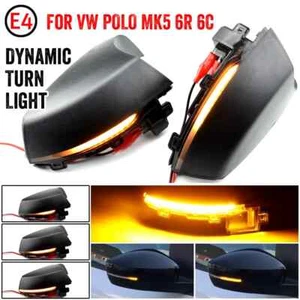 Dynamic Side Mirror Turn Signal LED Indicator Light For VW Polo 6R 6C 09-17 - Picture 1 of 6