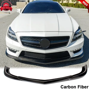 For Mercedes Benz W218 CLS63 AMG 2012-2014 Carbon Fiber Front Bumper Lip Spoiler - Picture 1 of 12