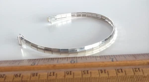 Vintage Milor Italy 925 Sterling Silver Omega Panel Link Bracelet 8" *13.5 Grams - Picture 1 of 6