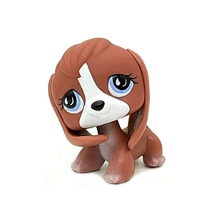 Littlest Pet Shop Beagle Welpe Hund Mokka weiß blau Tropfenaugen #567 - Bild 1 von 4
