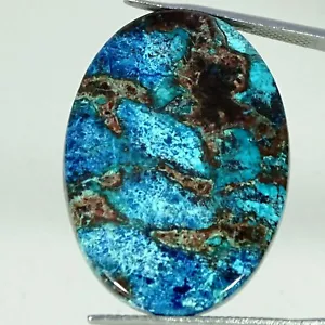 Natural Oval Azurite Shattuckite 36.10 Cts Handcrafted Cabochon 23X32X5MM - Picture 1 of 6
