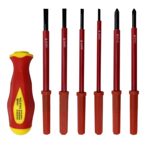 7 Piece Insulated Screwdriver Set Phillips /  Flat Slotted Electrician Hand Tool - Picture 1 of 24