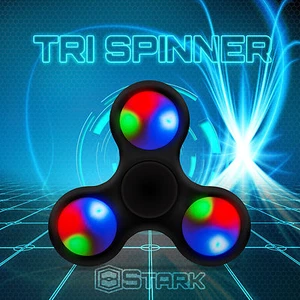 BLACK LED Hand Spinner Tri Fidget Focus Desk Toy EDC ADHD Autism KIDS ADULT x1 - Picture 1 of 5