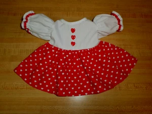 RED VALENTINE HEART HEARTS DRESS RIBBON BUTTON for 16" CPK Cabbage Patch Kids - Picture 1 of 4