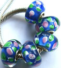 Wholesale Silver Lampwork Murano Glass Beads Fit European Charm Bracelet TF378
