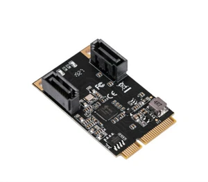 Mini PCIE to Dual SATA 3.0 Adapter 2 SATA III Ports Full Size Mini PCIe Slot - Picture 1 of 6