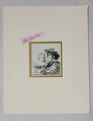 Autorretrato de Rembrandt con grabado Saskia 1636 b.19 Foto 1 de 4