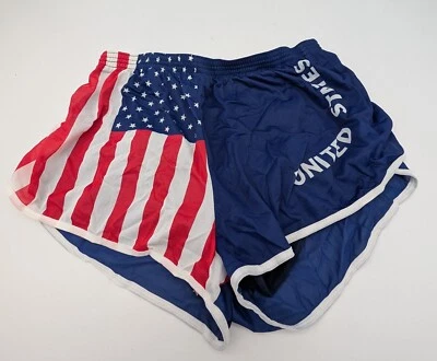 Rare Vintage Le Coq Sportif Running Shorts Team United States Flag 28" Waist  - Image 1 of 4