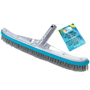 18 Zoll Edelstahl Poolbürste mit Aluminiumgriff, EZ Clips - robuste Borsten - Bild 1 von 5