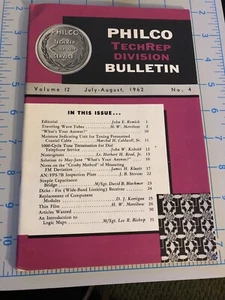Vintage 1962 PHILCO tech Rep Bulletin Booklet - Picture 1 of 7