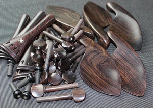 5set Brand new natural ebony 4/4 violin parts peg tailpiece chinrest endpin - Picture 1 of 2