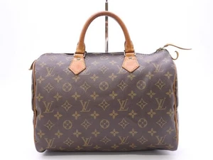 Louis Vuitton Monogram Speedy 30 Boston Bag Hand Bag Brown M41526 Auth Used F/S - Picture 1 of 14