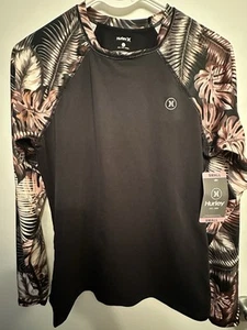 Hurley Women's UPF 50+ Long Sleeve Pull Over Rash Guard NWT Size S - Picture 1 of 5