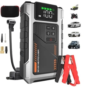 6000A Car Jump Starter Power Bank With Air Compressor Battery Booster With Case - Picture 1 of 10