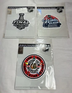 3 Chicago Blackhawks Patches 2009 Winter Classic 2013 Cup Finale 1991 All Star - Bild 1 von 3