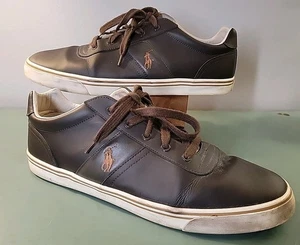 Polo Ralph Lauren Hanford Brown Leather Casual Sneakers Mens Size 15 D - Picture 1 of 17