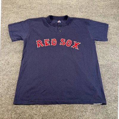 Majestic Boston Red Sox Baseball Henley Shirt MLB Youth XL - Image 1 of 4