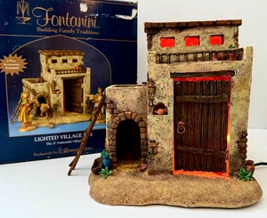ROMAN FONTANINI NATIVITY VILLAGE INN LIGHTED w/Ladder 55548 With Box RARE - Picture 1 of 17