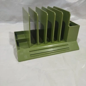 Organizzatore lettere scrivania plastica verde avocado Max Klein vintage V-87 - Foto 1 di 9