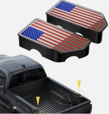 Cubiertas de bolsillo con estacas para caja de camioneta American Flag para Chevy Silverado GMC 2019-2024 Foto 1 de 4