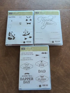 Stampin Up Lot Of 3 Clear Mount Rubber Stamp Sets.  See Description For Titles - Picture 1 of 10