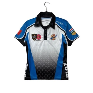 Fuzion Kobe Sportswear Polo Shirt Jersey 2016 Nationals Alberta Canada Curling L - Picture 1 of 11