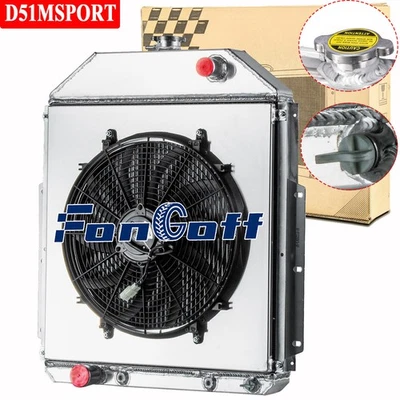 Ventilador de cubierta de radiador de aluminio de 4 filas para camioneta Ford F1 F2 F3 F4 1942-1952 1948 AT Foto 1 de 4