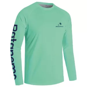 Herren belüftetes Langarmshirt mit Sonnenschutz Angelshirt Wasser grün Medium - Bild 1 von 1