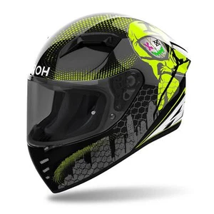 Airoh Connor Gamer Full Face Motorcycle Crash Moped Helmet Commuter Black Yellow - Picture 1 of 10