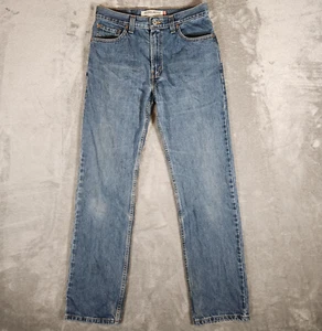 Pantalones de mezclilla para hombre Levi's 505 30X32 azul recto calce regular desgastados - Imagen 1 de 14