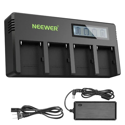 Neewer 4-Channel NP-F Battery Charger with LCD Display for Sony NP-F550 F570 - Image 1 of 4