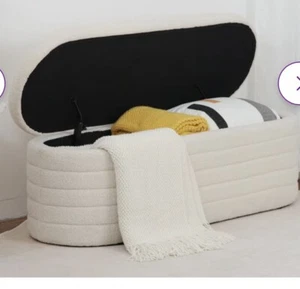 White Teddy Ottoman - Picture 1 of 1