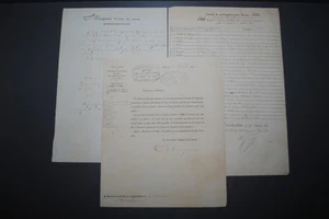 Lot 3 documents 1862 titres de rentes soldats grognards Second Empire Algérie - Bild 1 von 9