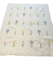 Lands End Coming Home Quilted Queen comforter Flowers - Picture 1 of 6