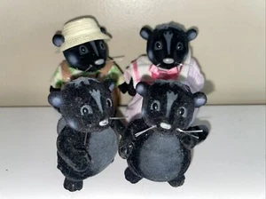 Vintage Battat Calico Lil Woodzeez Whiffpuffs Skunk Family RARE - Picture 1 of 6