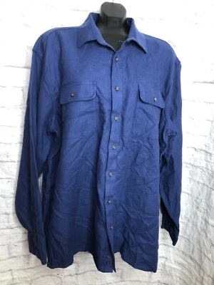 Camisa Stafford Para Hombres Forrada de Vellón Abotonada Azul Algodón Invierno Talla XXL Foto 1 de 4