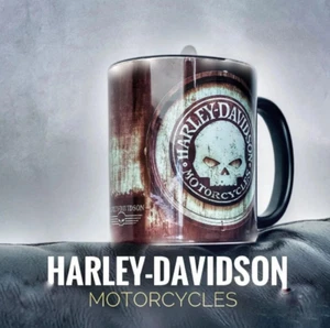 Taza calavera retro vintage para motociclistas Harley Davidson motocicleta Willie g - Imagen 1 de 5