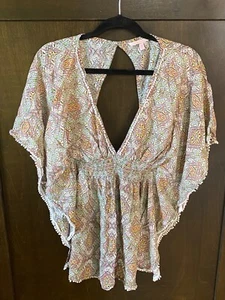 Victoria's Secret - Geometric Print - Pool Beach - Top Cover Up - Size M - Picture 1 of 5