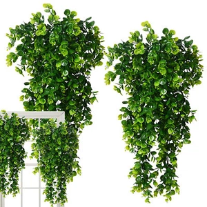 2pcs Hang Artificial Plants Indoor Realistic Green Plants Flowers Indoor Decor - Picture 1 of 12