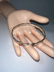 Vintage Silver plated Flat Braid Pattern Heavy Bangle Bracelet 2.3/4 Diameter - Picture 1 of 5