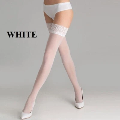 Giulia Emotion thin women's stockings with wide lace silicone crown base 40 Den - Image 1 of 4