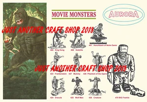 Aurora Models Movie Monsters King Kong Frankenstein Dracula 1964 Poster Advert - Picture 1 of 1