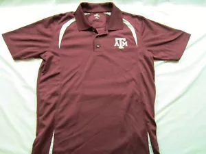 Texas A&M Herren Poloshirt Medium Kurzarm weinrot weiß atmungsaktiv Stretch - Bild 1 von 7