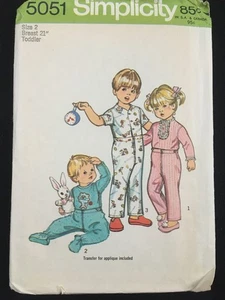 Vintage 70er Jahre Simplicity 5051 Schnittmuster Kleinkind Schlafanzug Größe 2 - Bild 1 von 4