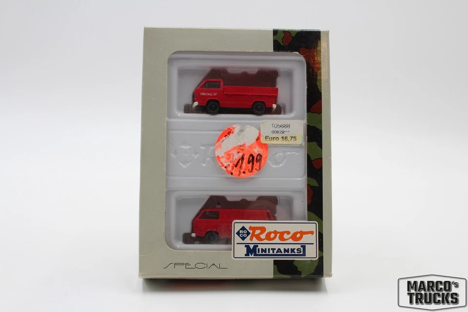 Roco Minitanks Set VW T3 US Fire Department No. 629 1:87 /RO464 - Image 1 of 1