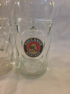 Paulaner München 1,0L 1L Deutsches Bierglas Becher Barware Man Cave EUC Oktoberfest - Bild 1 von 8