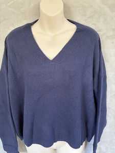 CBRAND MUJER TALLA XXL 2XL AZUL MARINO PUNTO SUAVE SUÉTER CUELLO EN V JERSEY - Imagen 1 de 7