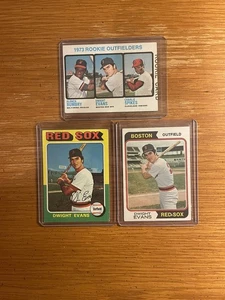Dwight Evans Red Sox Lot of (3) w/ 1973 Topps Rookie #614 1974 & 1975 EX BV$120 - Bild 1 von 1